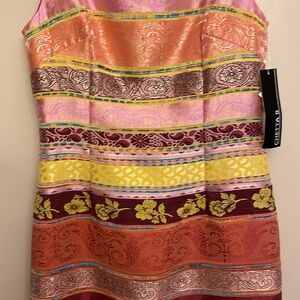 Chetta B rainbow boho brocade striped dress